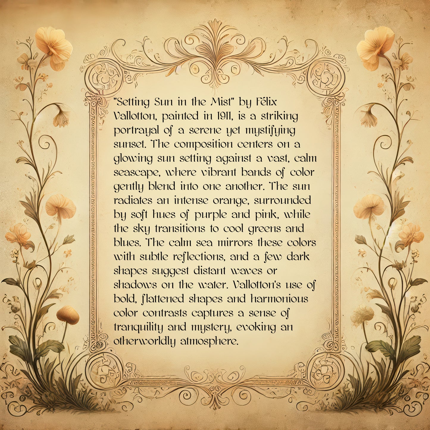 Setting Sun in the Mist