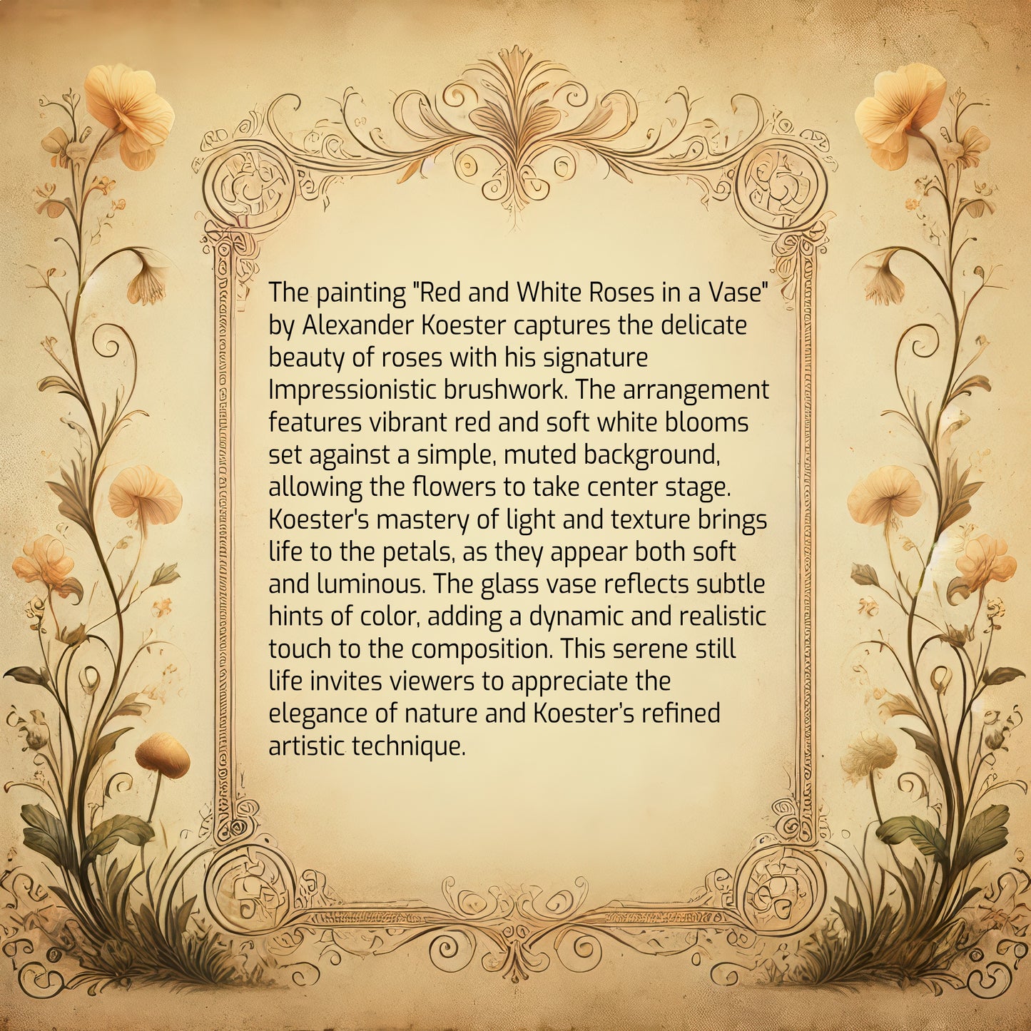 Red and White Roses in a Vase