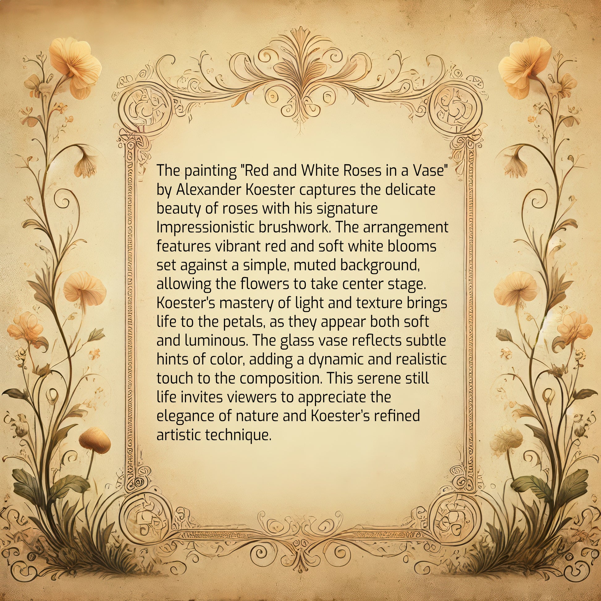 Red and White Roses in a Vase