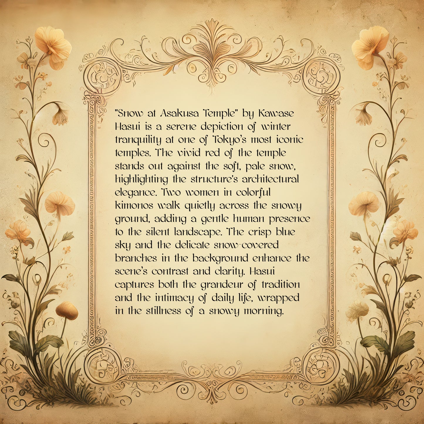 Snow at Asakusa Temple