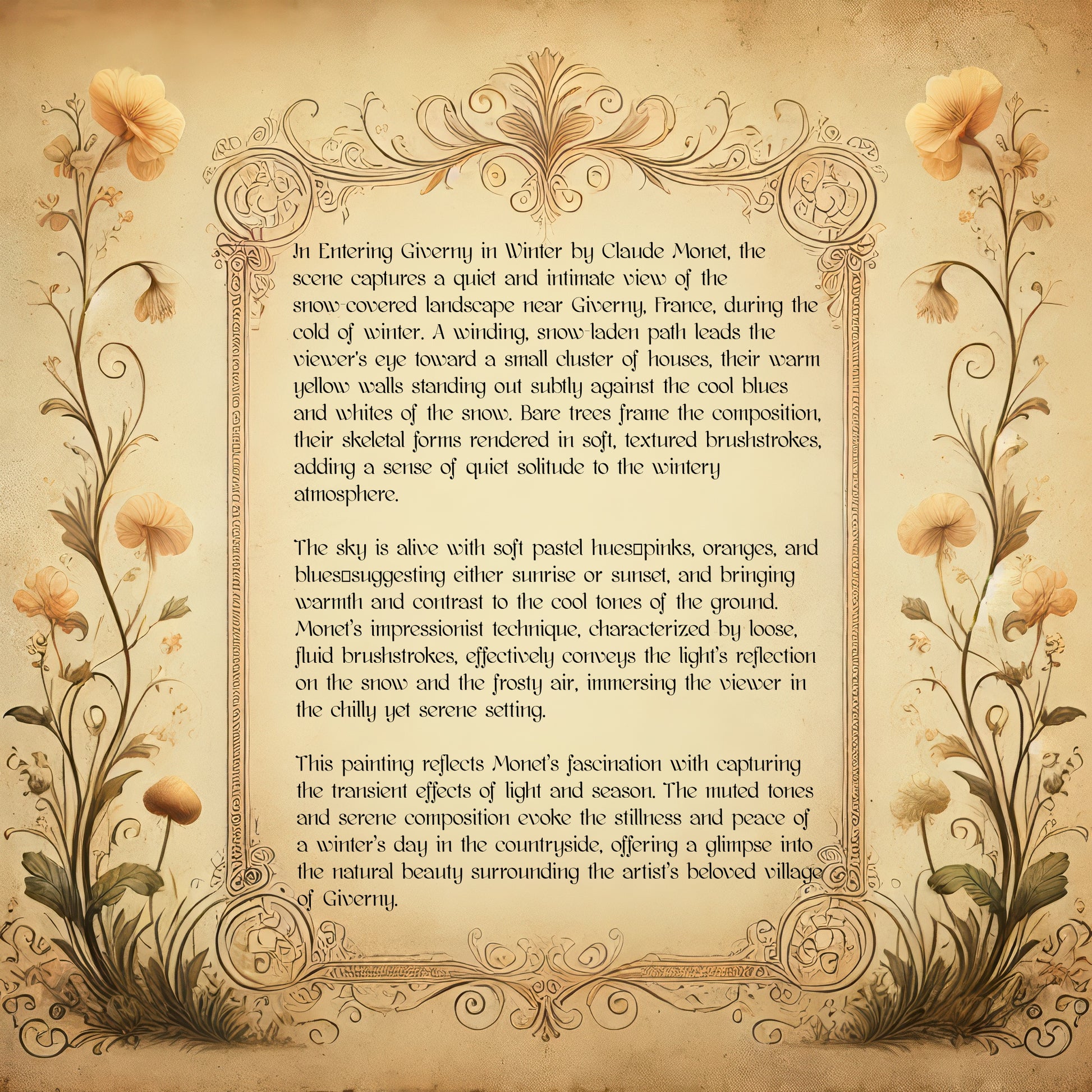 Entering Giverny in Winter