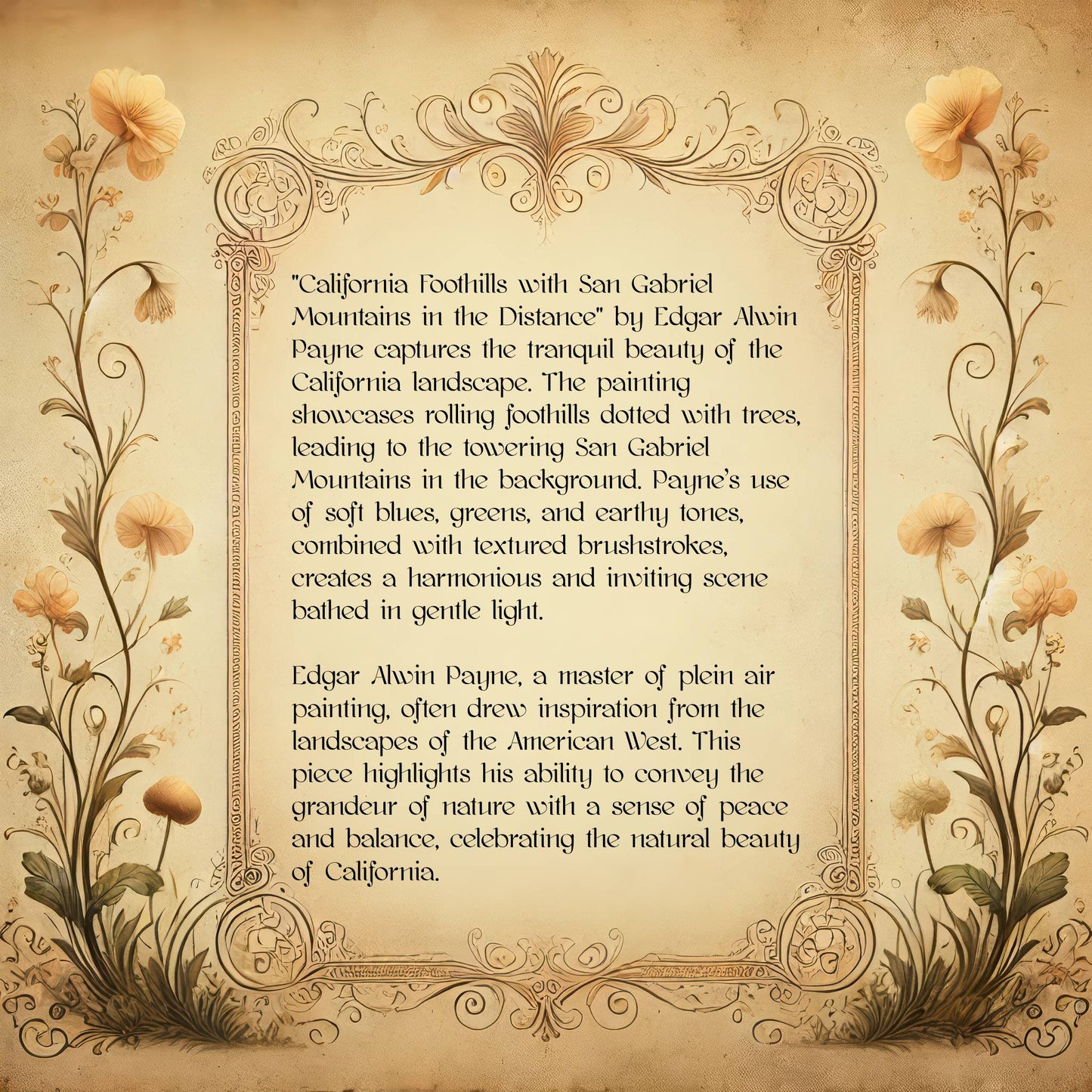 California Foothills with San Gabriel Mountains in the Distance