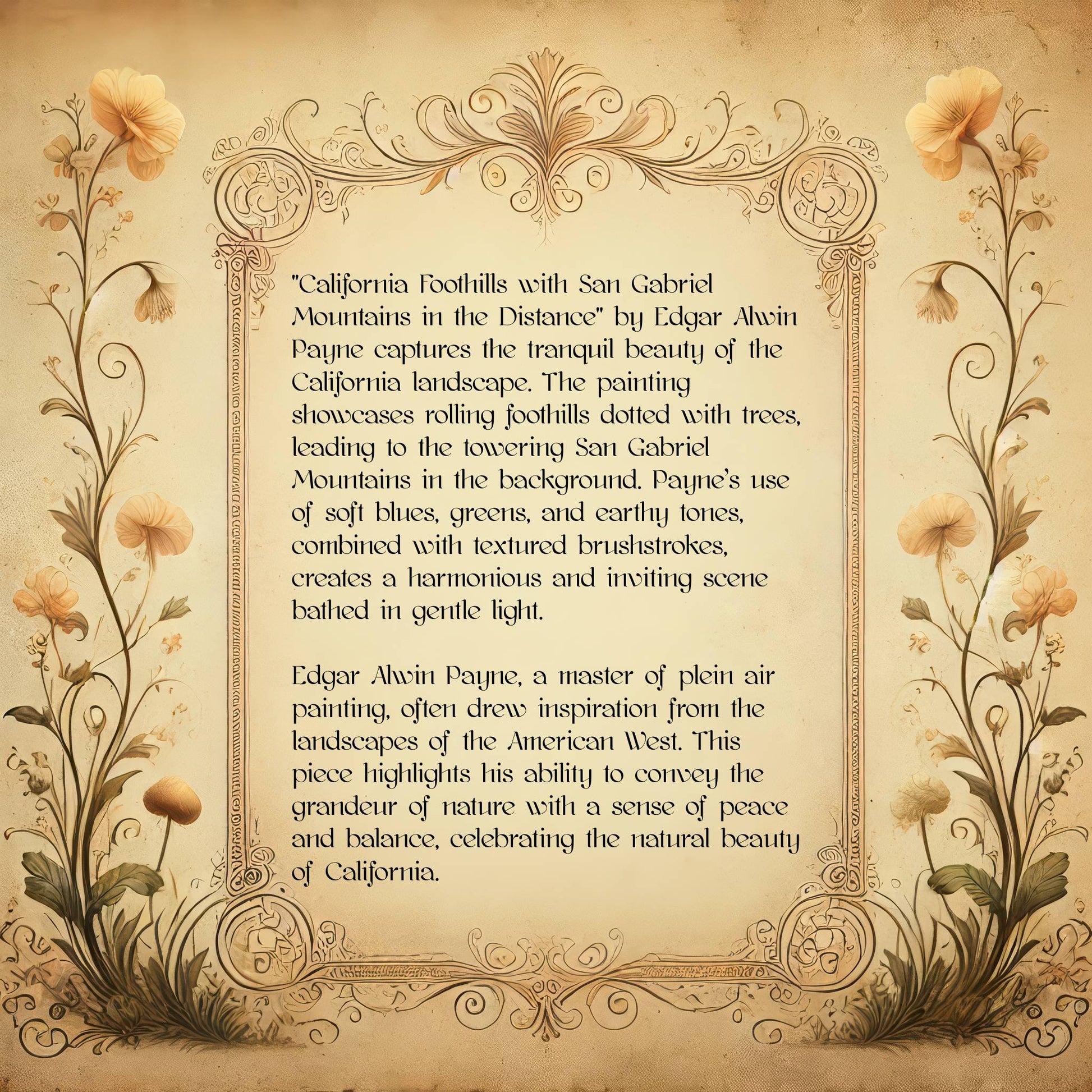 California Foothills with San Gabriel Mountains in the Distance