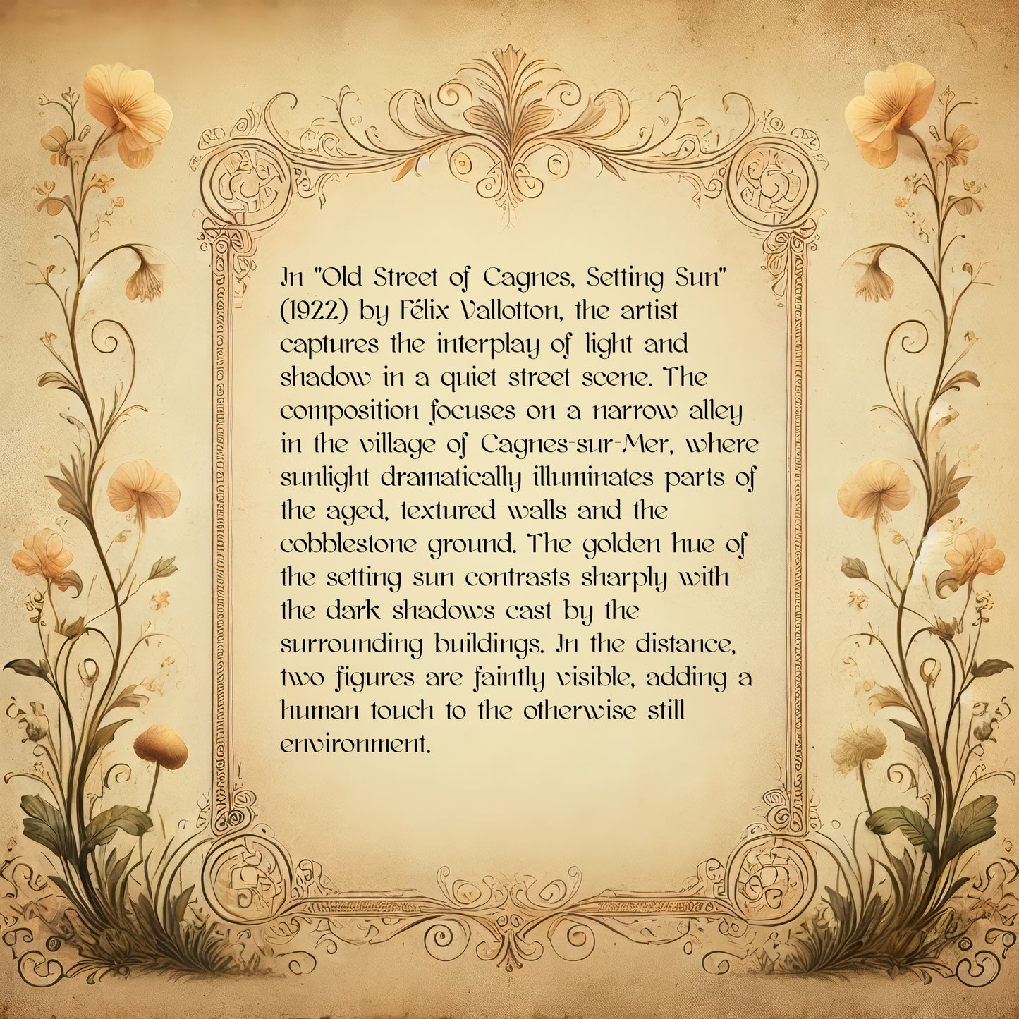 Old Street of Cagnes, Setting Sun