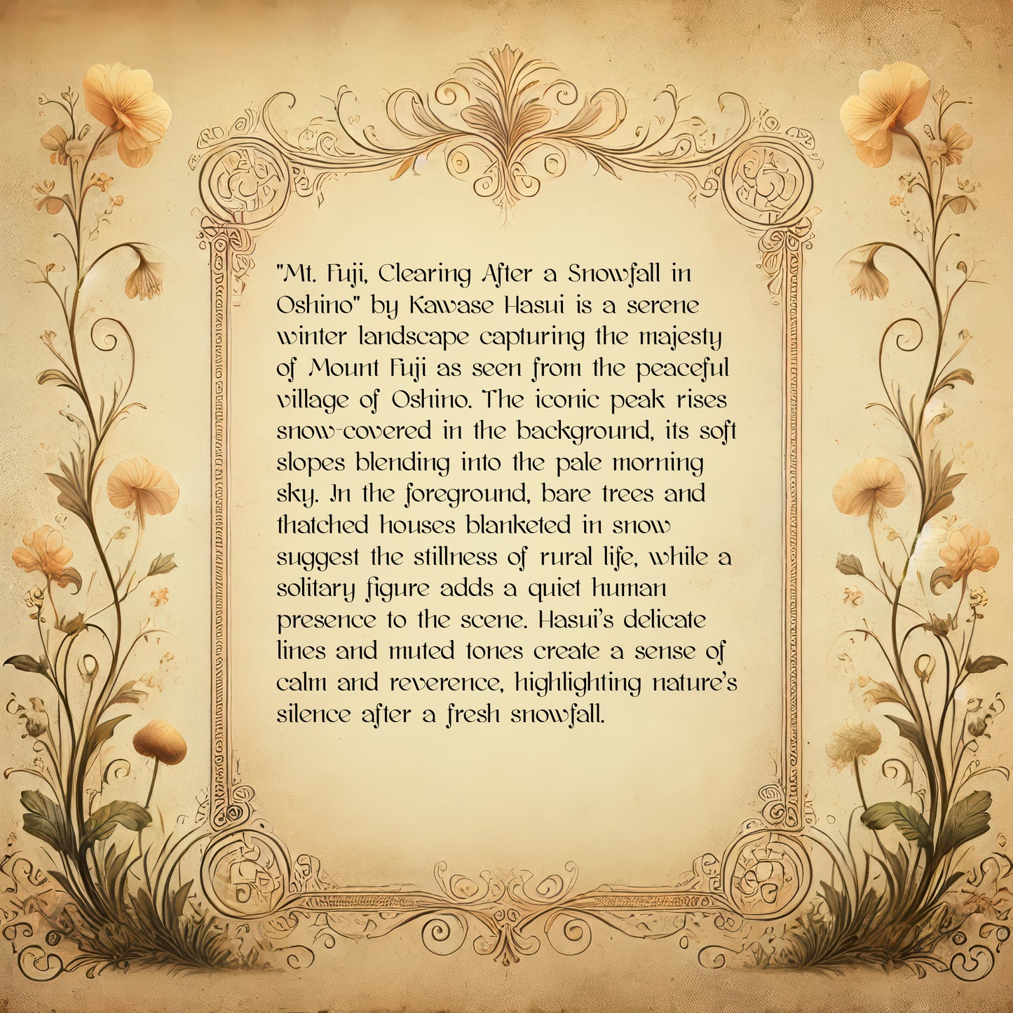 Mt. Fuji, Clearing After a Snowfall in Oshino