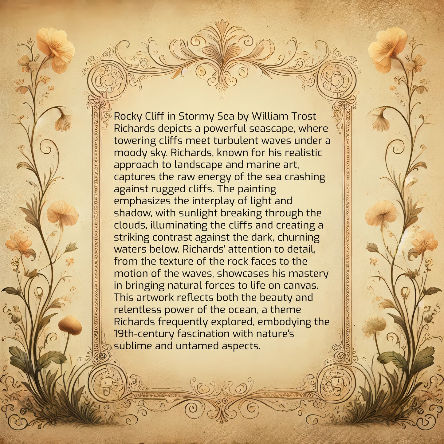 Rocky Cliff in Stormy Sea