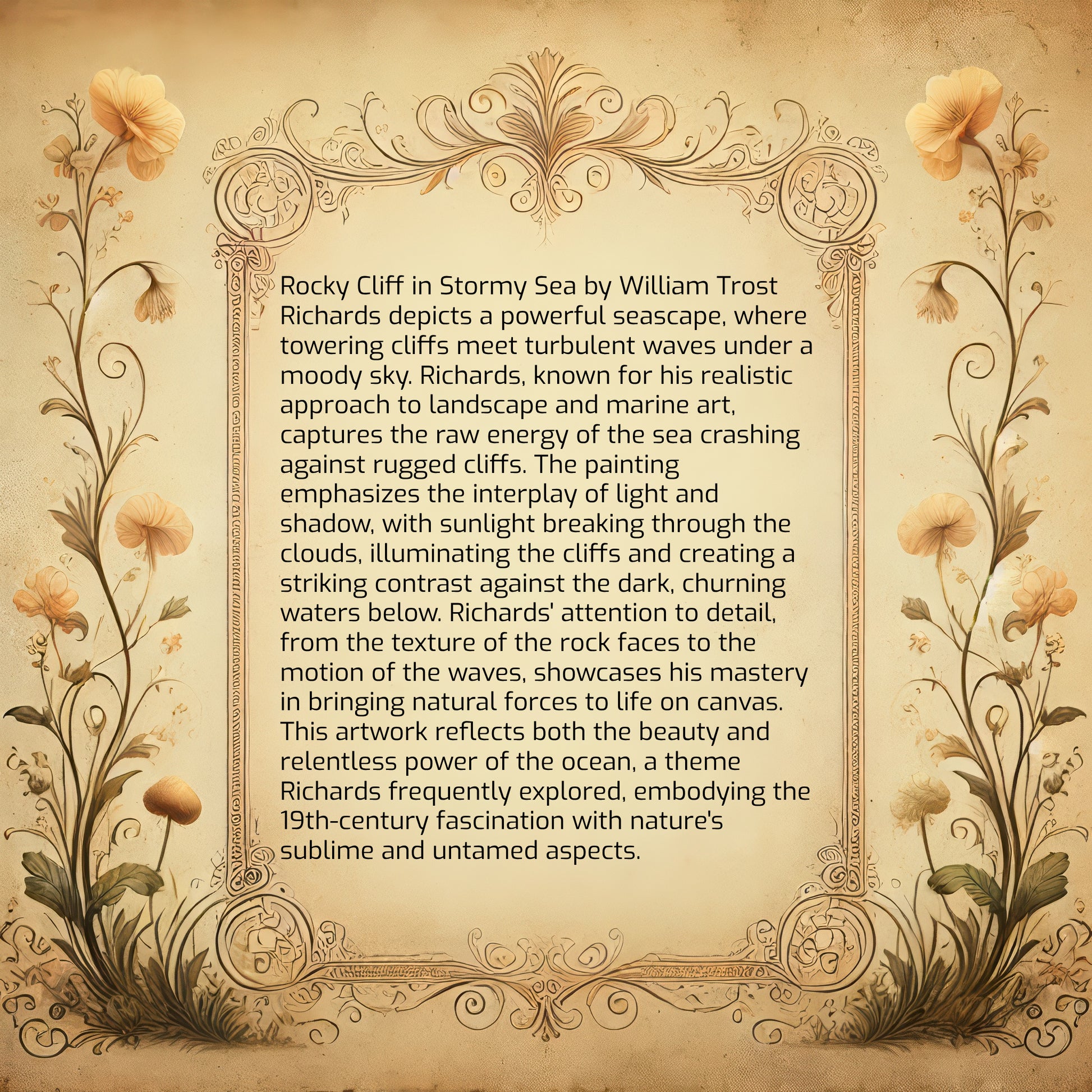 Rocky Cliff in Stormy Sea