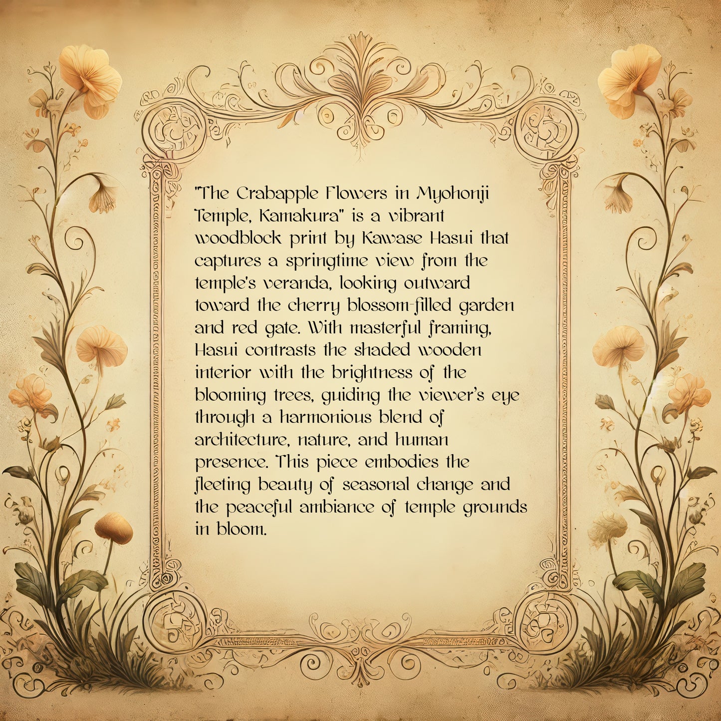 The Crabapple Flowers in Myohonji Temple, Kamakura