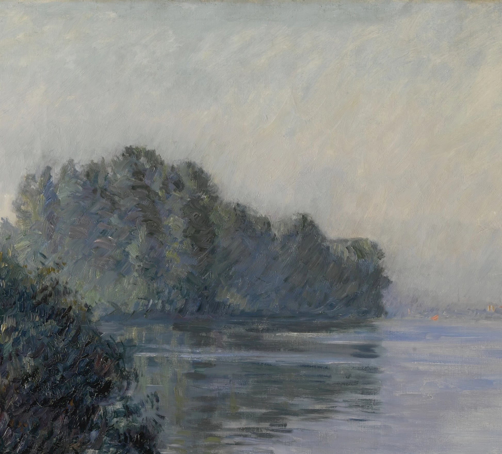 The Seine at Île Marante in Foggy Weather