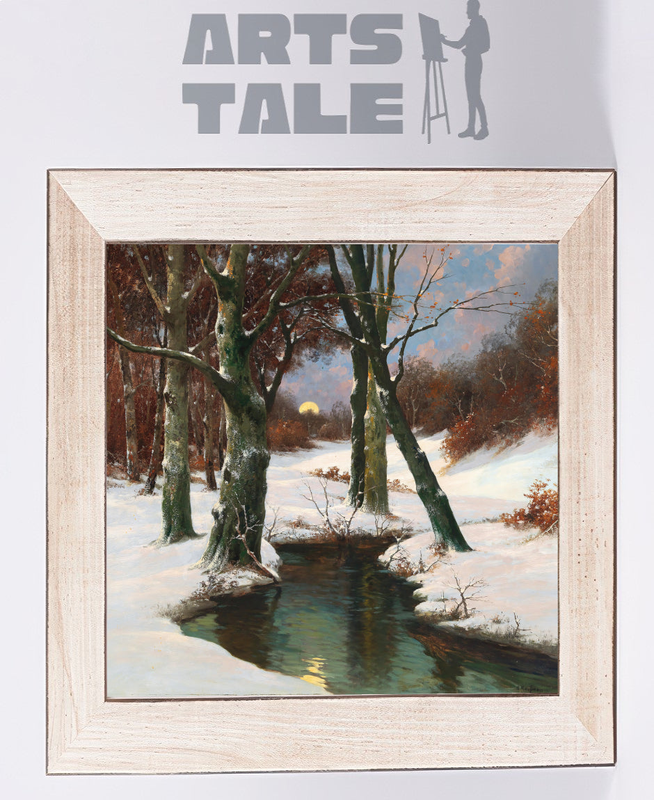 Winter Landscape with Rising Moon