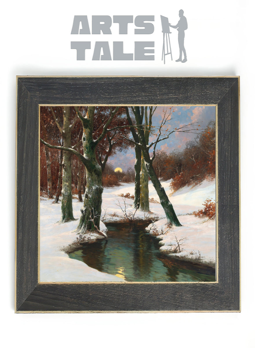 Winter Landscape with Rising Moon