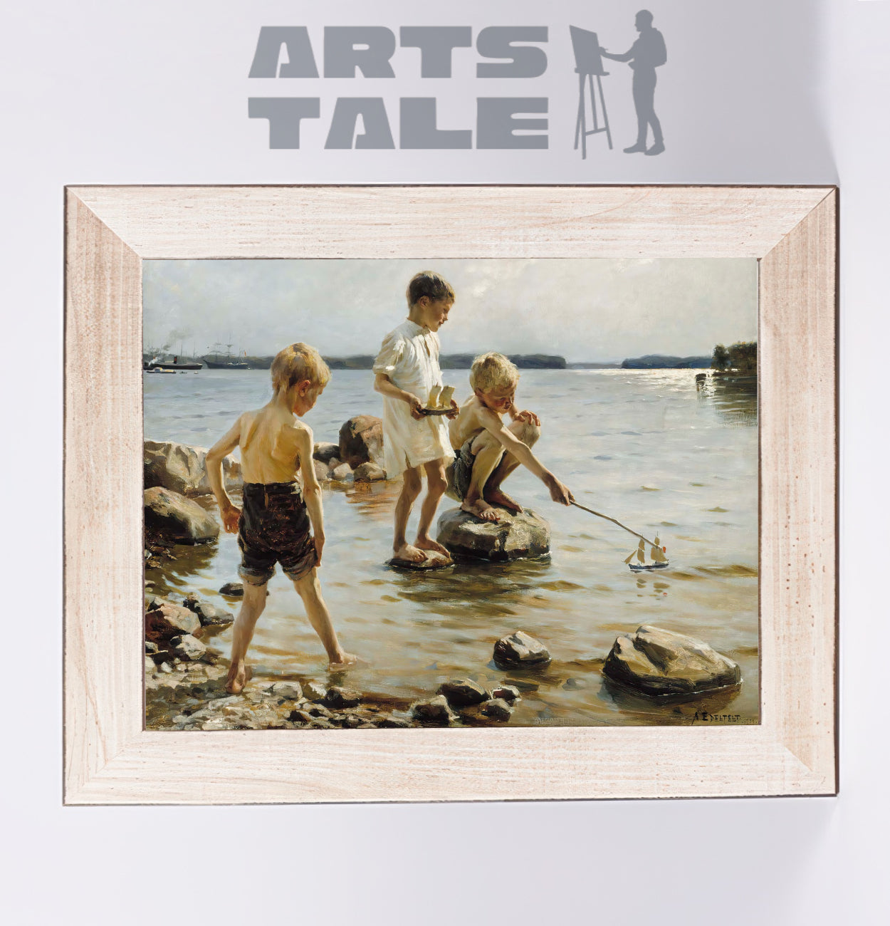 Boys Playing on the Shore