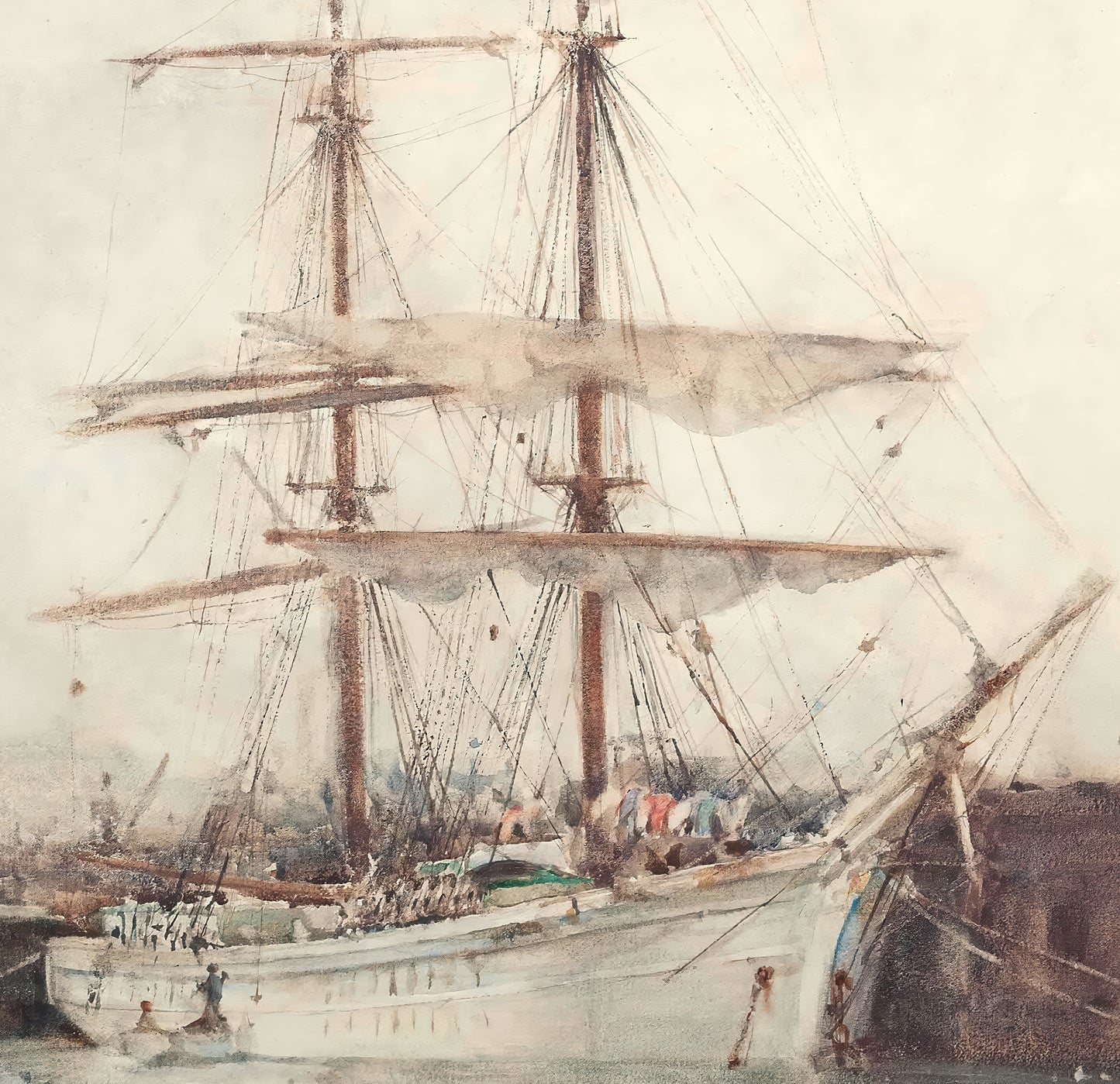 A Windjammer Moored in Falmouth Harbour