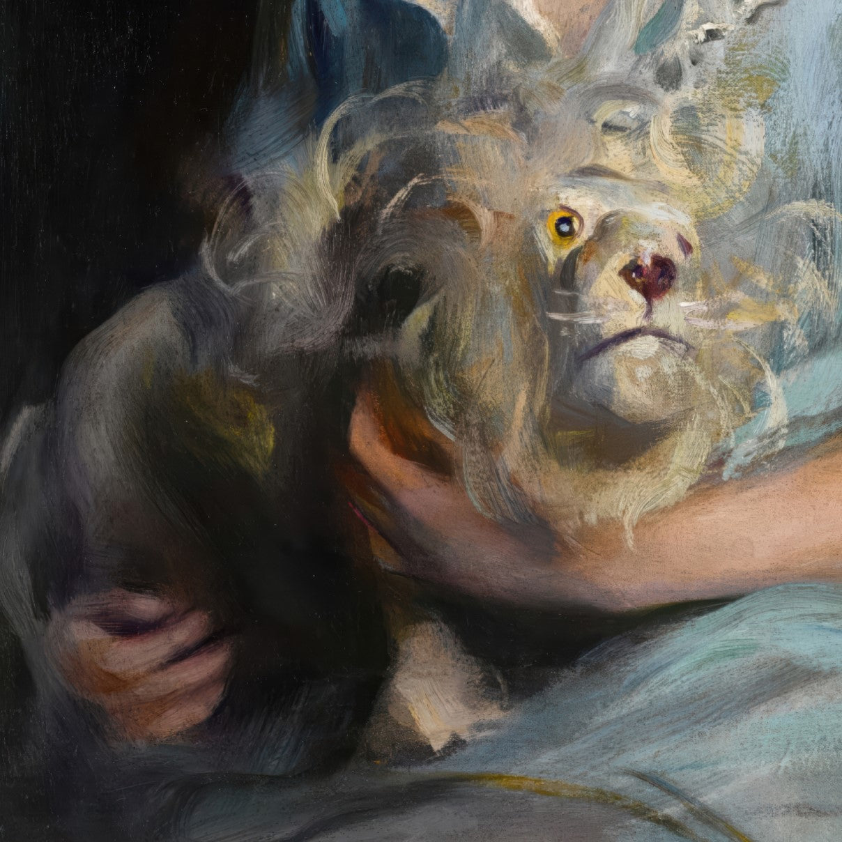 Portrait of a Child with Stuffed Lion