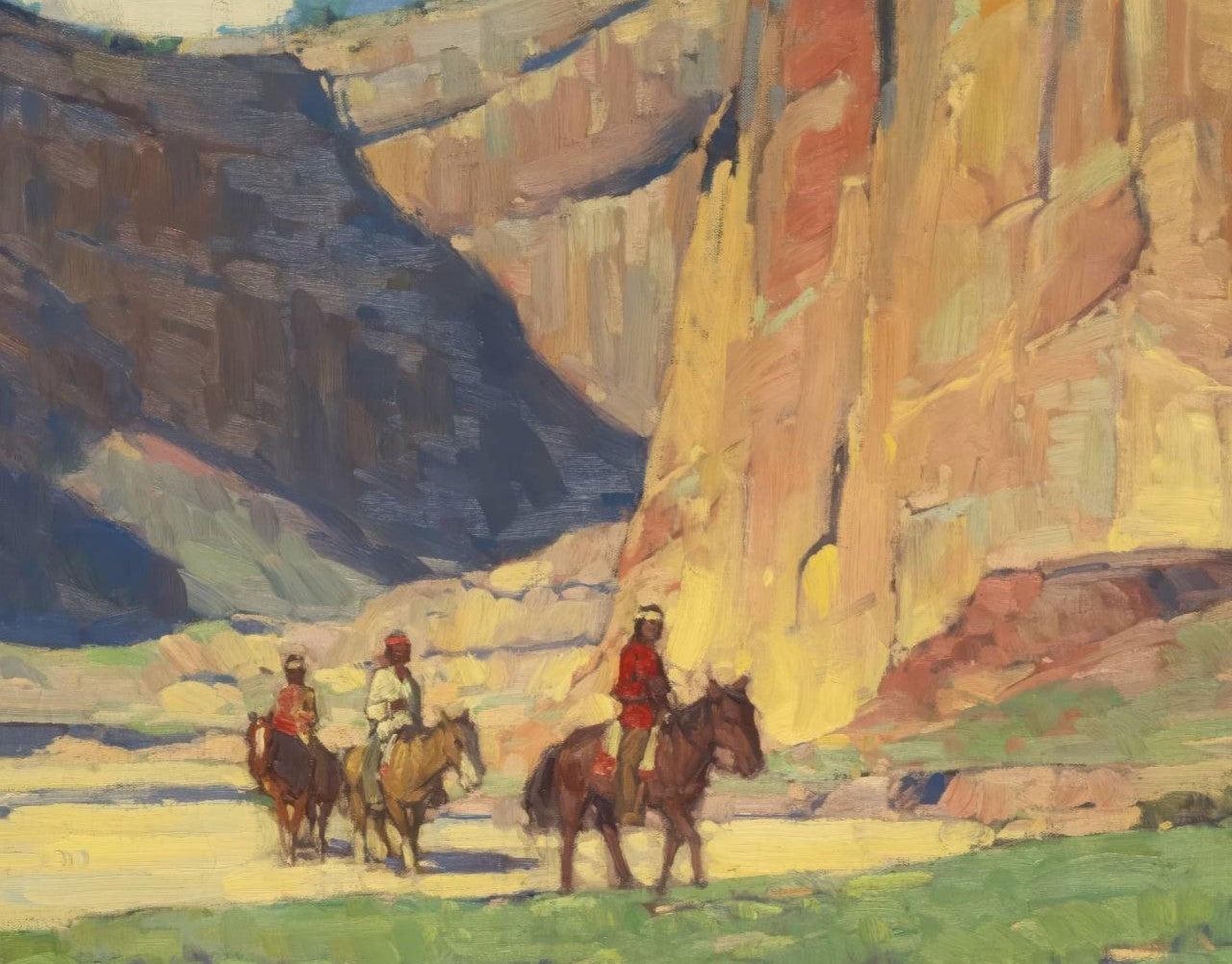 Indians Riding Through the Canyon de Chelly
