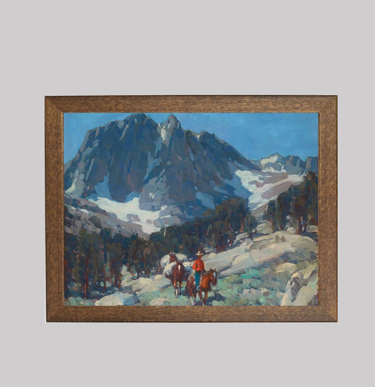 Rider on Horseback with Packed Mules