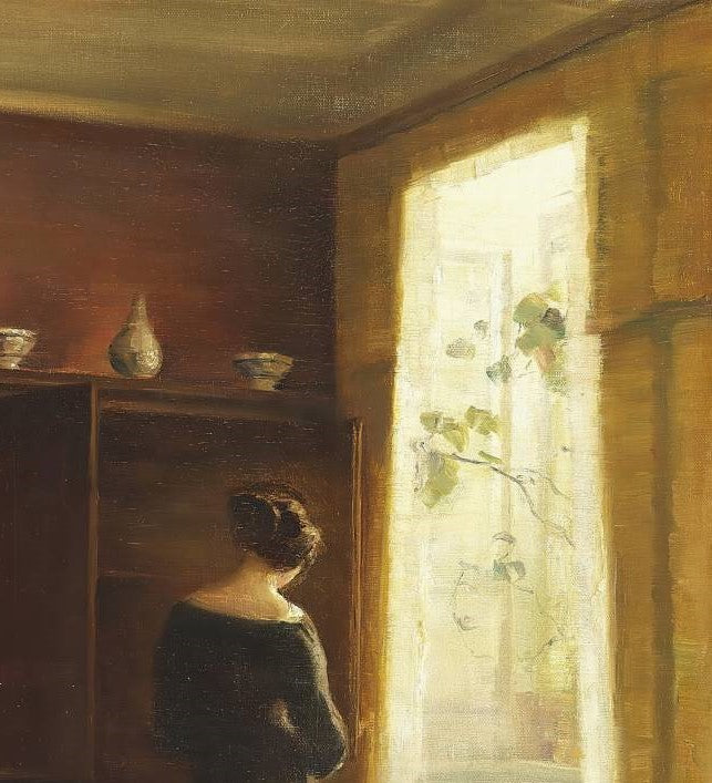 Interior with Young Girl Standing by the Window