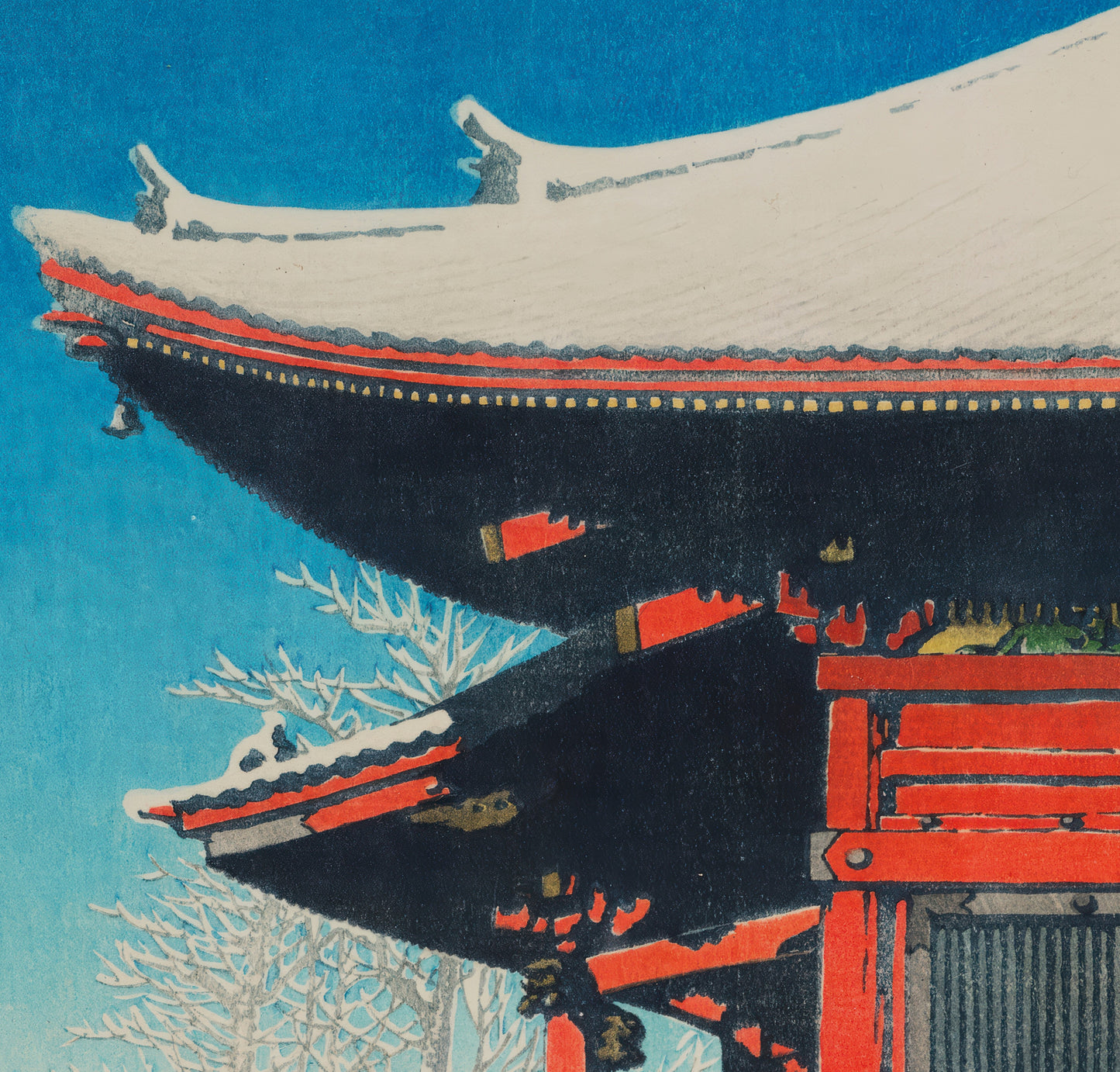 Snow at Asakusa Temple