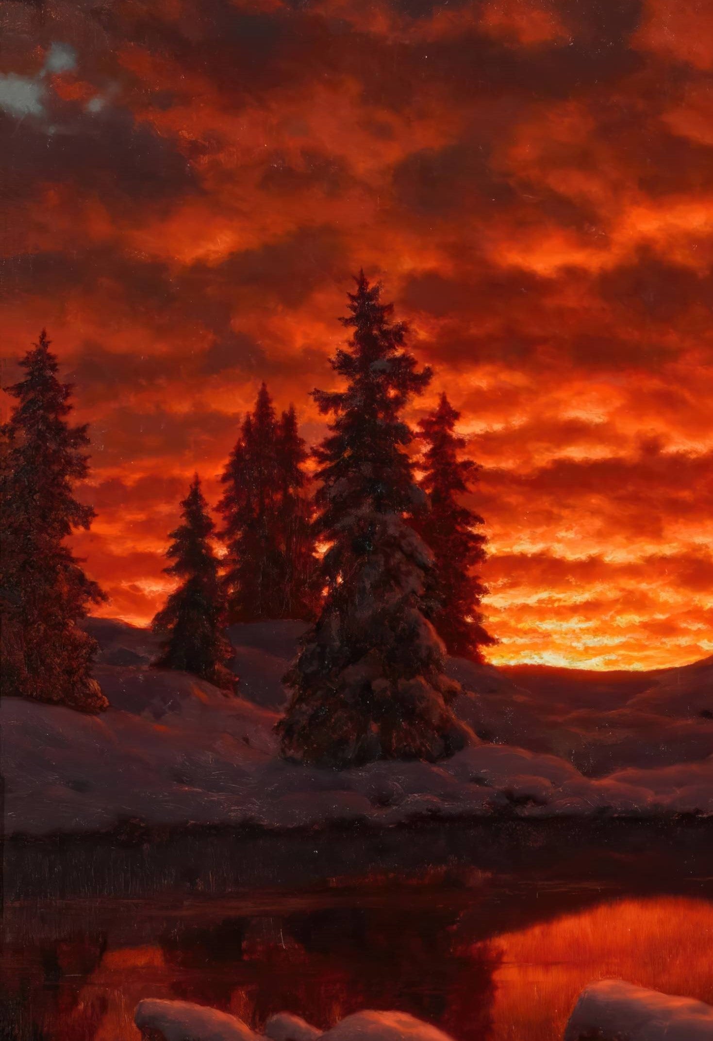 Snowy Sunset