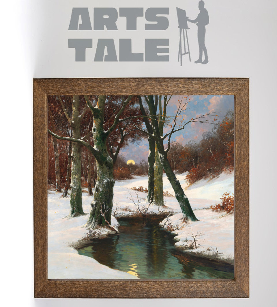 Winter Landscape with Rising Moon