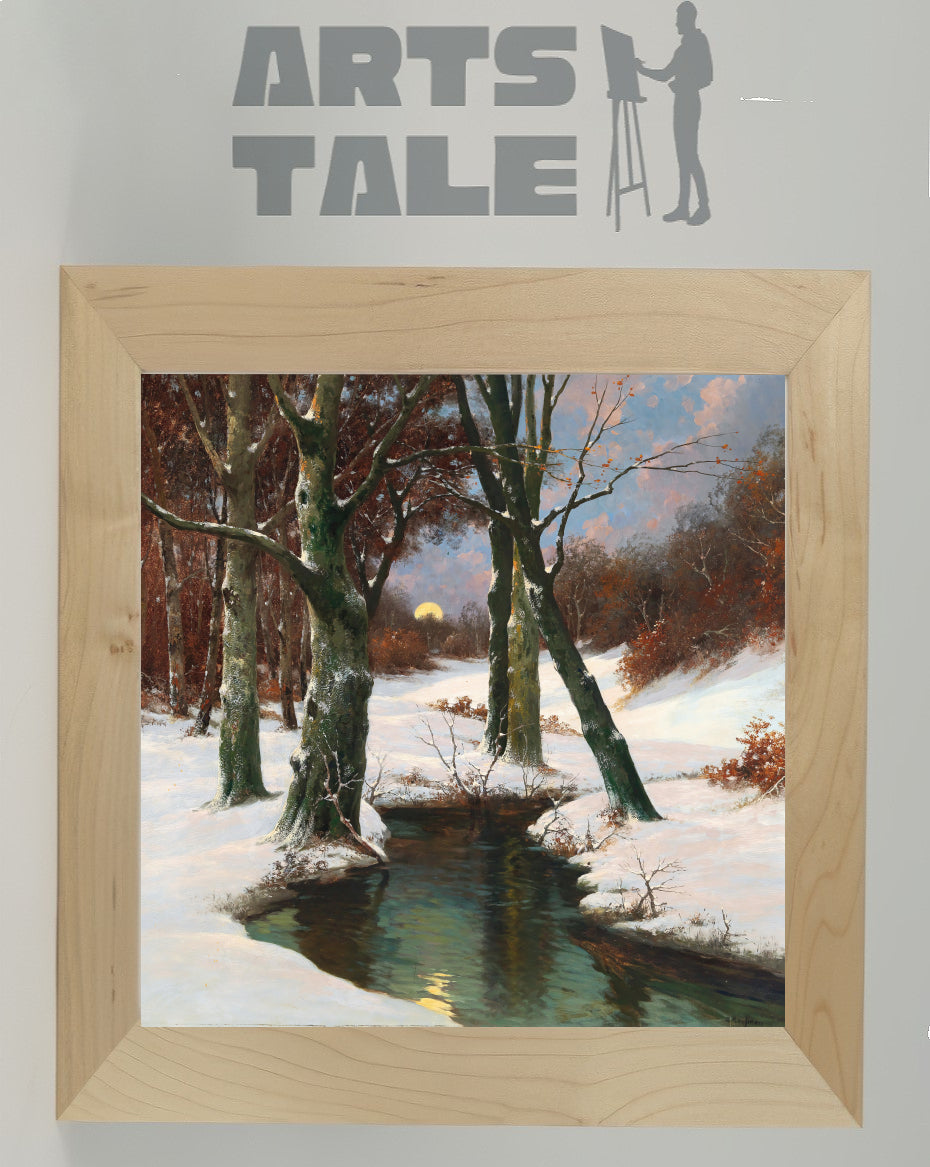 Winter Landscape with Rising Moon